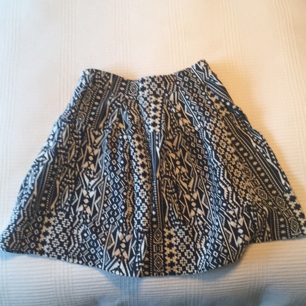 Blue and white tribal skirt